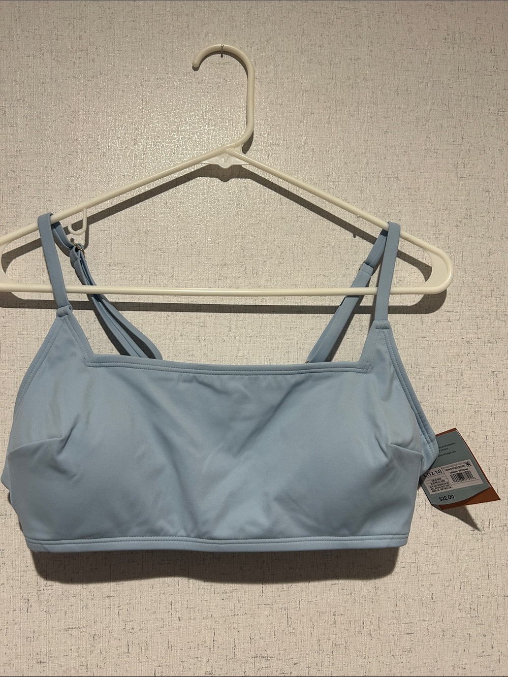 Shade & Shore Pale Blue Square Neck Sports Bralette